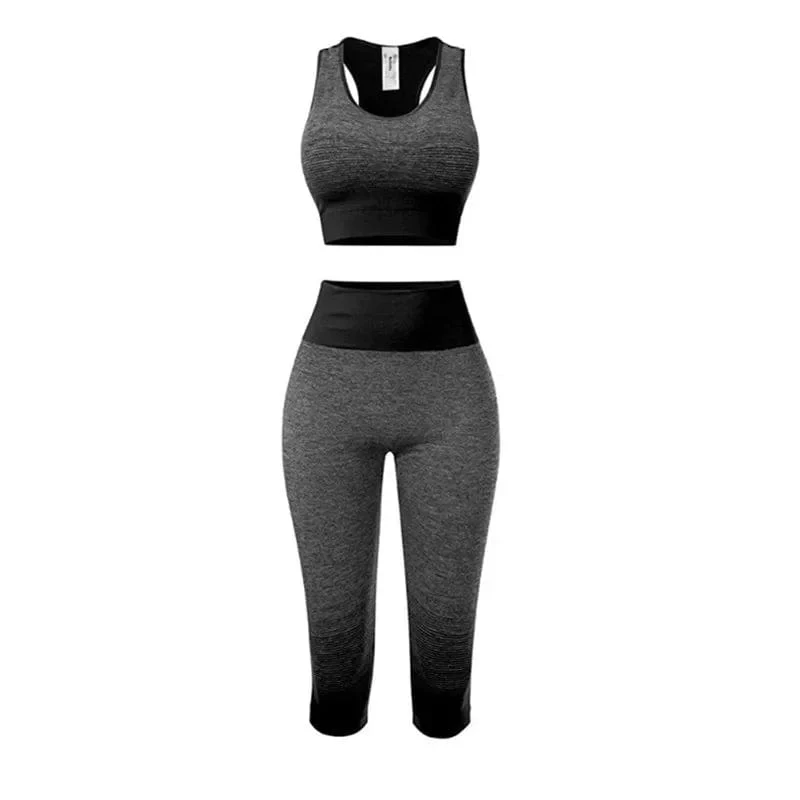 2-teiliges Set für Damen, Yoga-Set, elastisch, allmählich wechselnder Sport-BH, Strumpfhosen, Yoga-Anzug-Set, Fitness-Workout, Sport-Leggings