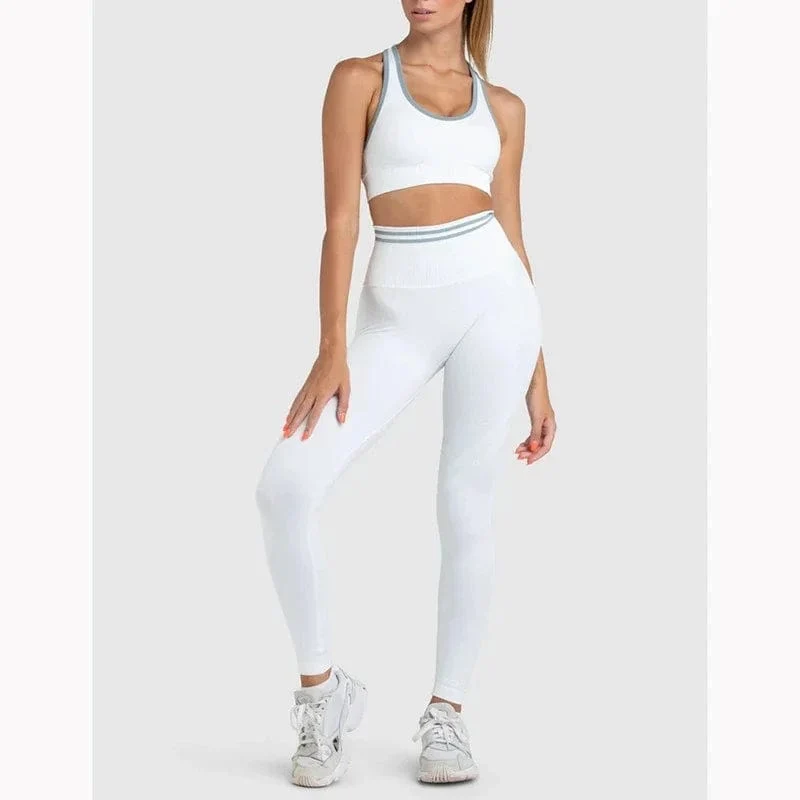 Nahtlose Yoga-Sets, Sport-Fitness, hohe Taille, Hüftheben, Hosen, langärmlig, rückenfrei, Trainingskleidung, Gym-Shorts-Set für Damen