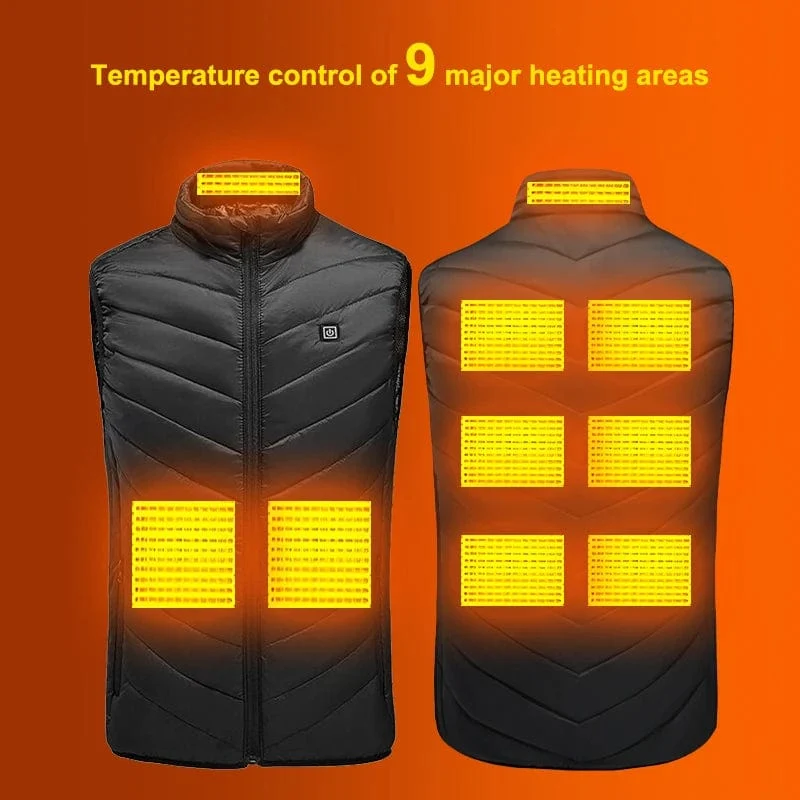 X-TIGER 9/2 Orte Beheizte Jacke Männer Frauen USB Elektrische Thermische Warme Jagd Mantel Winter Outdoor Camping Wandern Beheizte Weste