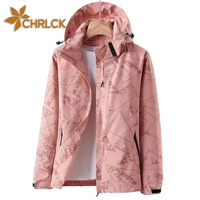 CHRLCK Damen wasserdichte Wanderjacke, reflektierend, winddicht, Laufjacke, Damen, Camping, Angeln, Jagd, Trekkingmäntel