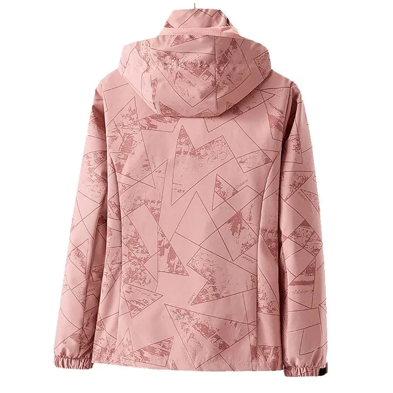 CHRLCK Damen wasserdichte Wanderjacke, reflektierend, winddicht, Laufjacke, Damen, Camping, Angeln, Jagd, Trekkingmäntel