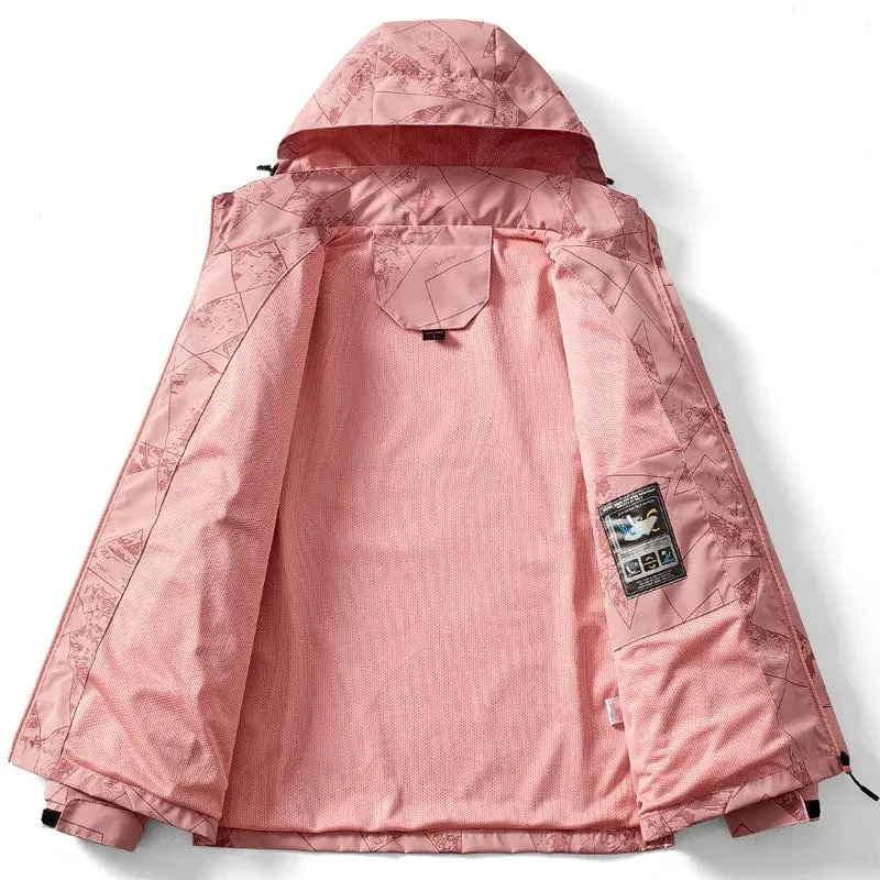 CHRLCK Damen wasserdichte Wanderjacke, reflektierend, winddicht, Laufjacke, Damen, Camping, Angeln, Jagd, Trekkingmäntel