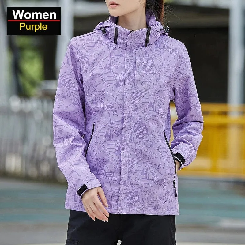 CHRLCK Damen wasserdichte Wanderjacke, reflektierend, winddicht, Laufjacke, Damen, Camping, Angeln, Jagd, Trekkingmäntel