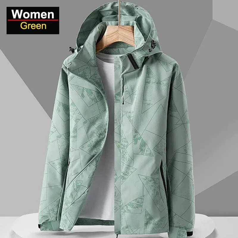 CHRLCK Damen wasserdichte Wanderjacke, reflektierend, winddicht, Laufjacke, Damen, Camping, Angeln, Jagd, Trekkingmäntel
