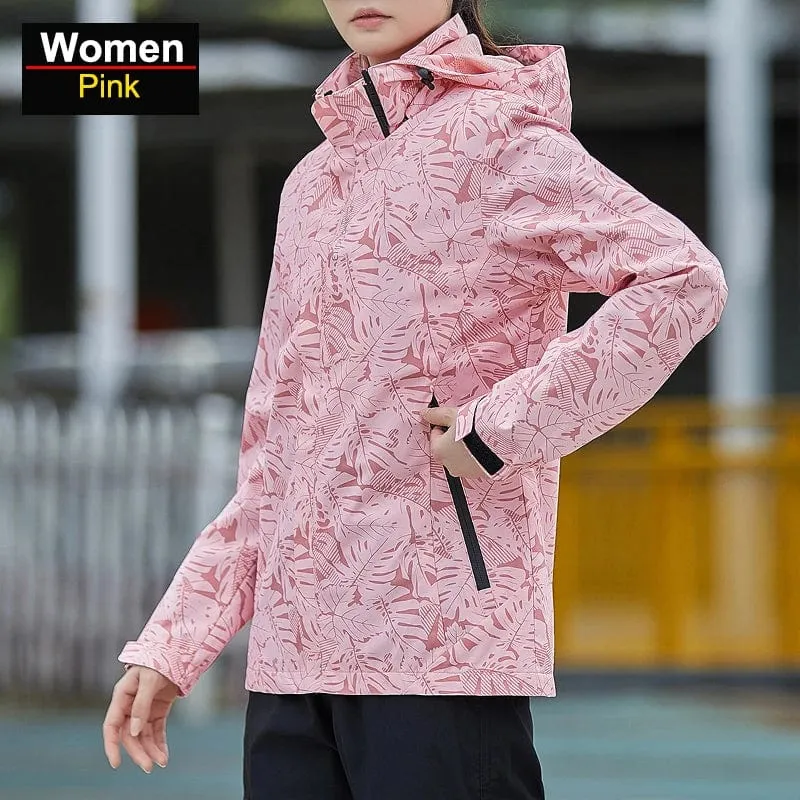CHRLCK Damen wasserdichte Wanderjacke, reflektierend, winddicht, Laufjacke, Damen, Camping, Angeln, Jagd, Trekkingmäntel