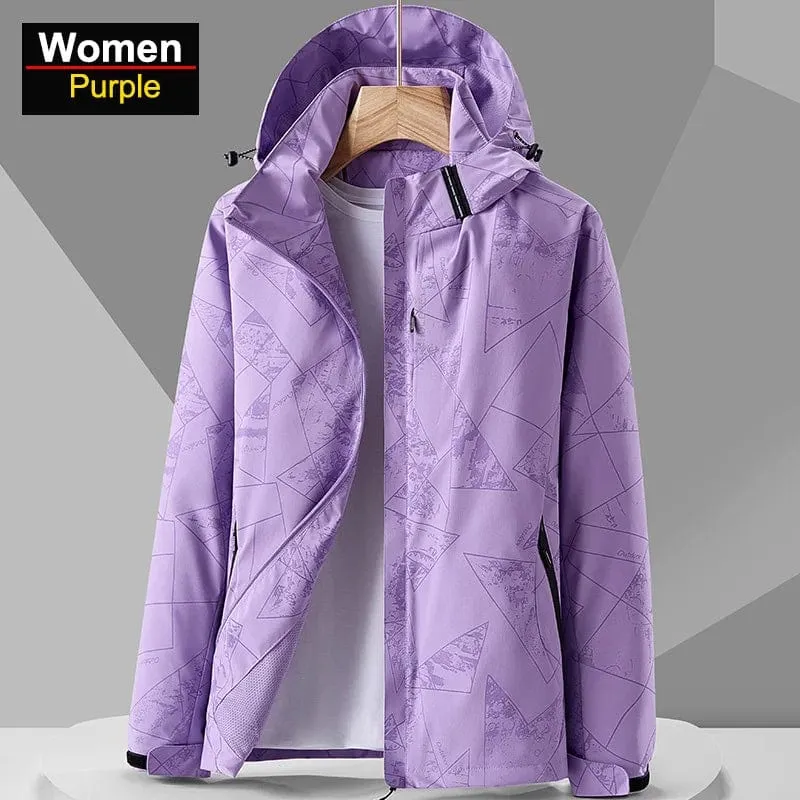 CHRLCK Damen wasserdichte Wanderjacke, reflektierend, winddicht, Laufjacke, Damen, Camping, Angeln, Jagd, Trekkingmäntel