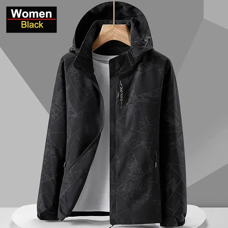 CHRLCK Damen wasserdichte Wanderjacke, reflektierend, winddicht, Laufjacke, Damen, Camping, Angeln, Jagd, Trekkingmäntel
