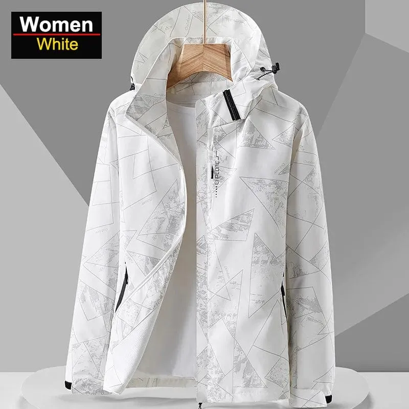 CHRLCK Damen wasserdichte Wanderjacke, reflektierend, winddicht, Laufjacke, Damen, Camping, Angeln, Jagd, Trekkingmäntel