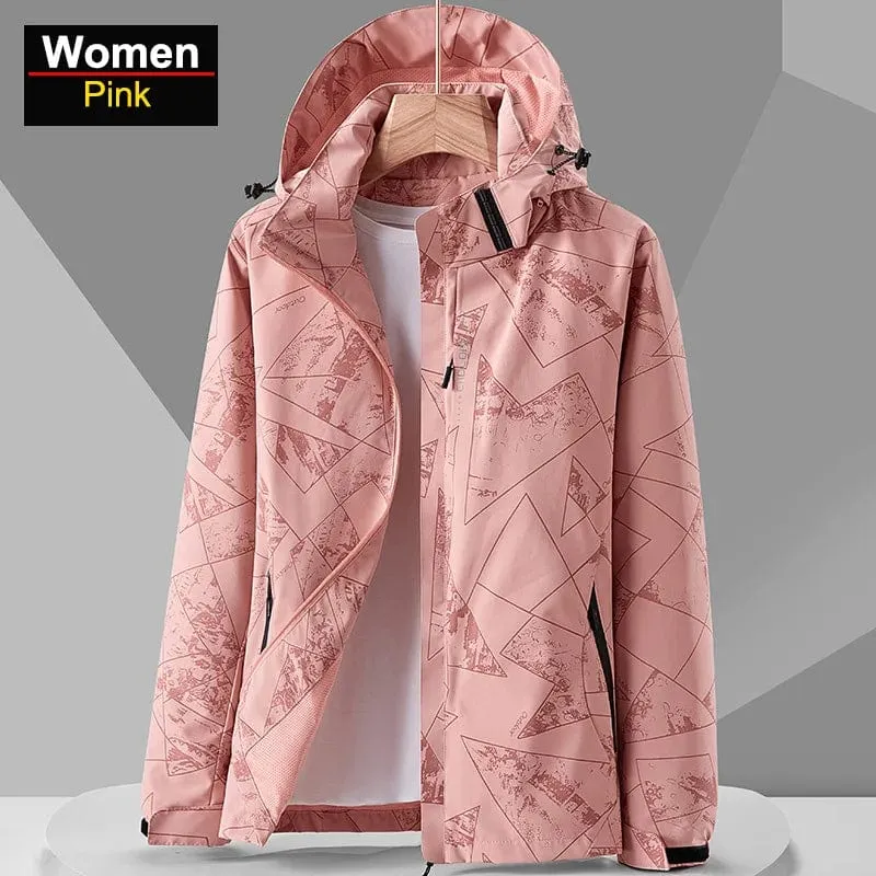 CHRLCK Damen wasserdichte Wanderjacke, reflektierend, winddicht, Laufjacke, Damen, Camping, Angeln, Jagd, Trekkingmäntel