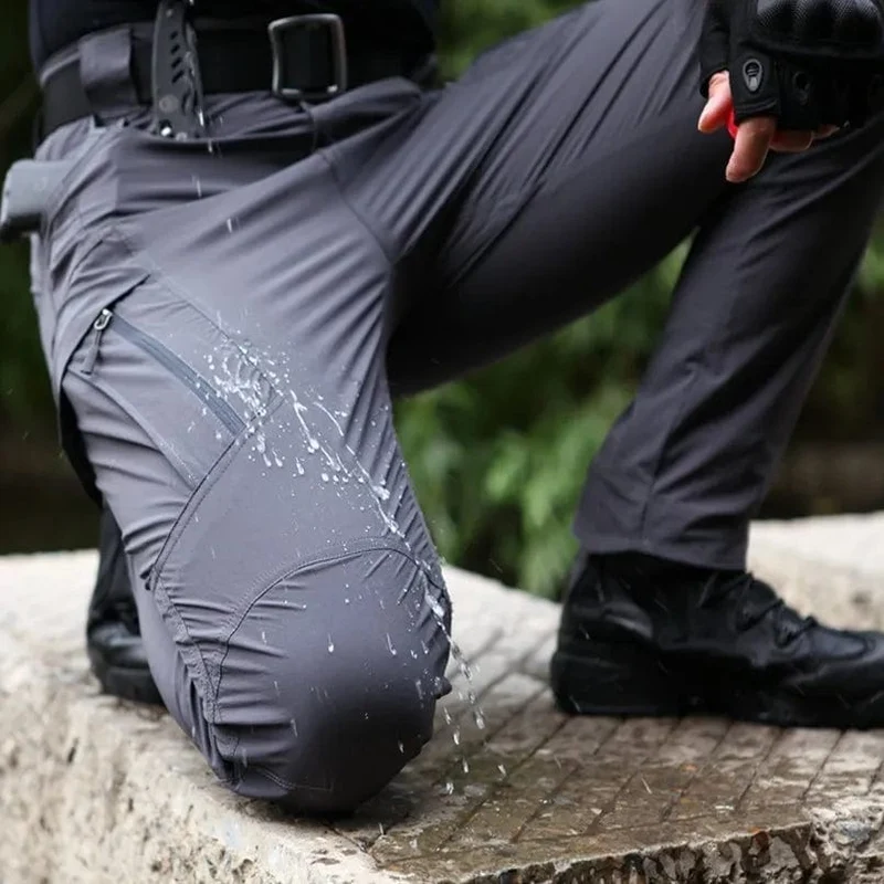 Männer Sommer Schnell Trocknend Dünne Outdoor Trekking Angeln Wandern Hosen Wasserdichte Fleece Warme Militärische Taktische Fracht Skifahren Hosen