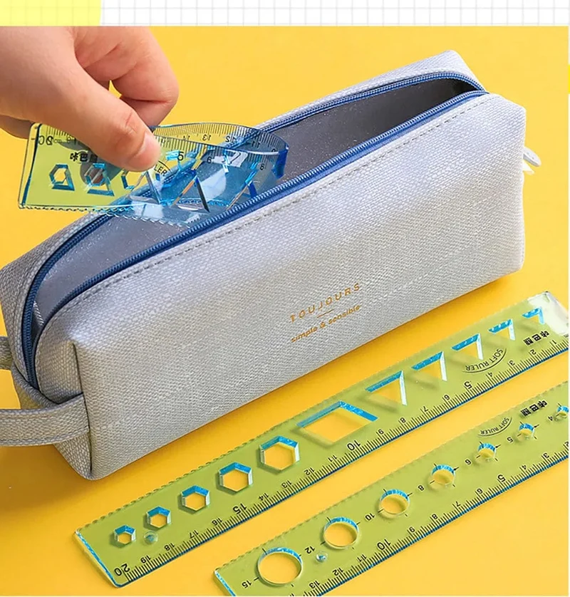 4-teiliges weiches Lineal-Set, kann Lineal biegen, kreatives Messwerkzeug, Kind, Schüler, Geometrie, Mathematik, Zeichnen, Schreibwaren, Schule, Bürobedarf