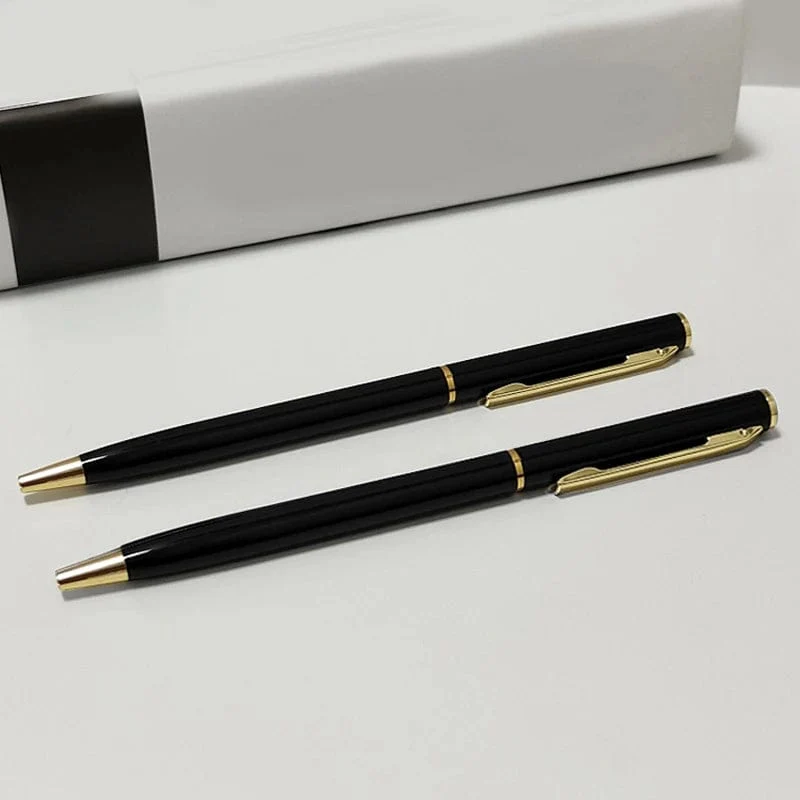 Benutzerdefinierter goldener Text-Kugelschreiber, personalisiertes Geschenk für das Schulbüro-Logo, Lehrer-Schreibwarengeschäft, luxuriöses koreanisches Produktschreiben