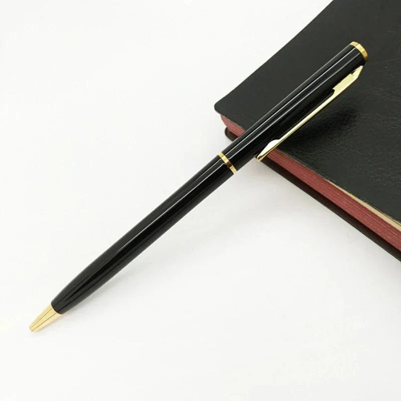 Benutzerdefinierter goldener Text-Kugelschreiber, personalisiertes Geschenk für das Schulbüro-Logo, Lehrer-Schreibwarengeschäft, luxuriöses koreanisches Produktschreiben
