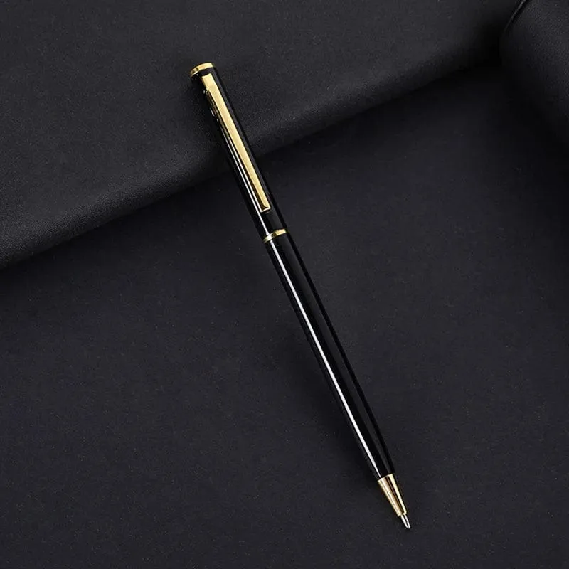 Benutzerdefinierter goldener Text-Kugelschreiber, personalisiertes Geschenk für das Schulbüro-Logo, Lehrer-Schreibwarengeschäft, luxuriöses koreanisches Produktschreiben
