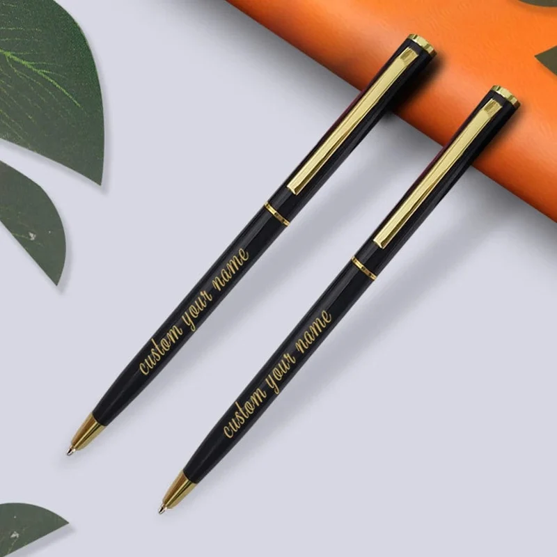 Benutzerdefinierter goldener Text-Kugelschreiber, personalisiertes Geschenk für das Schulbüro-Logo, Lehrer-Schreibwarengeschäft, luxuriöses koreanisches Produktschreiben