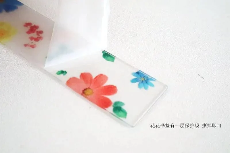Hübsches Blumen-Lesezeichen aus Acryl mit Quasten, 14 cm, Lineal, Lesezeichen, für Schüler, Lehrer, Schreibwaren, Schule/Bürobedarf