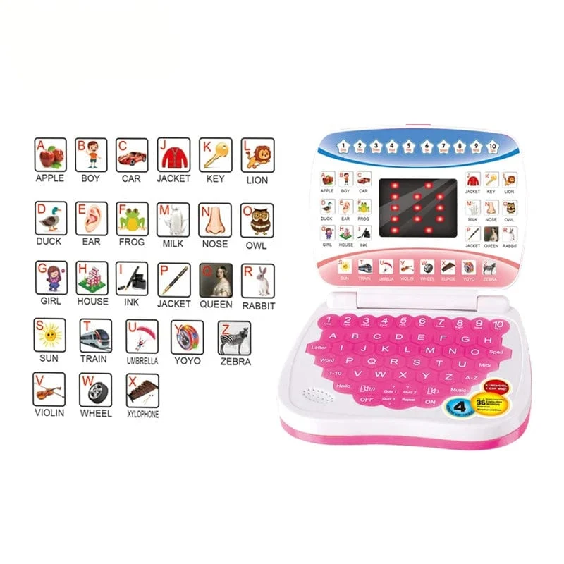 Englisch-Lernmaschine, Laptop-Computer, Spielzeug, elektronisches Vorschul-Sprachbildungsgeschenk, Kleinkind, Kind, Entwicklung von Fähigkeiten