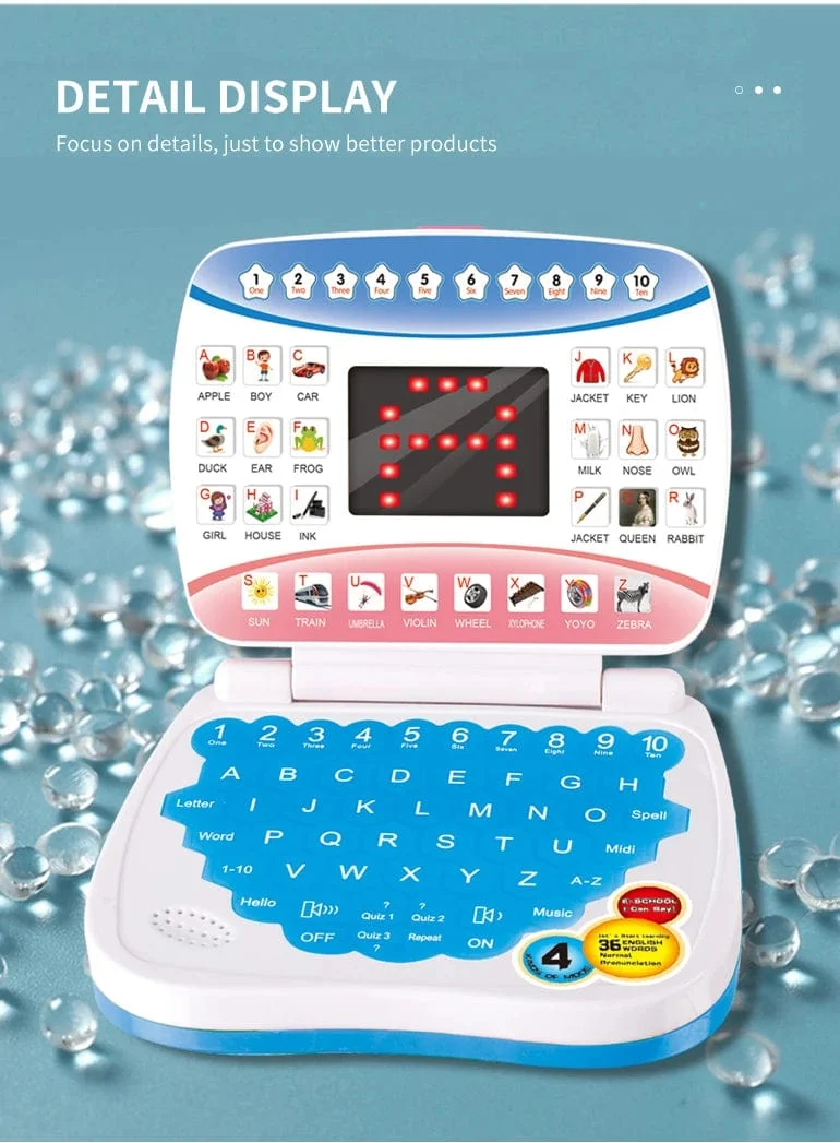 Englisch-Lernmaschine, Laptop-Computer, Spielzeug, elektronisches Vorschul-Sprachbildungsgeschenk, Kleinkind, Kind, Entwicklung von Fähigkeiten
