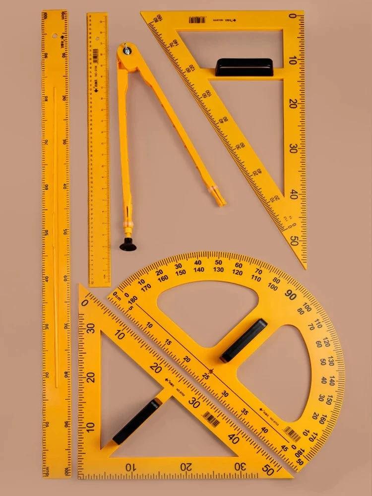 Lehrdreieck-Lineal, Winkelmesser, Kompass, mathematische Zeicheninstrumente für Lehrer, pädagogisches Briefpapier, 50/100 cm, gerades Lineal