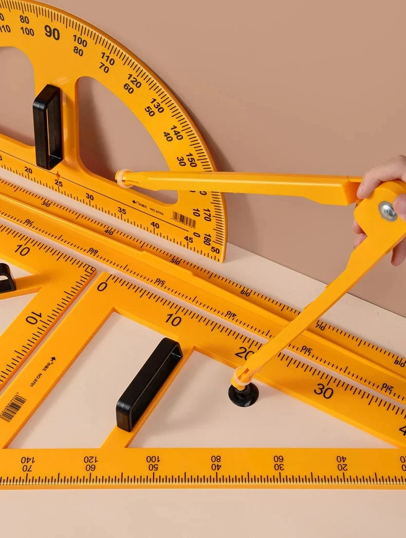 Lehrdreieck-Lineal, Winkelmesser, Kompass, mathematische Zeicheninstrumente für Lehrer, pädagogisches Briefpapier, 50/100 cm, gerades Lineal