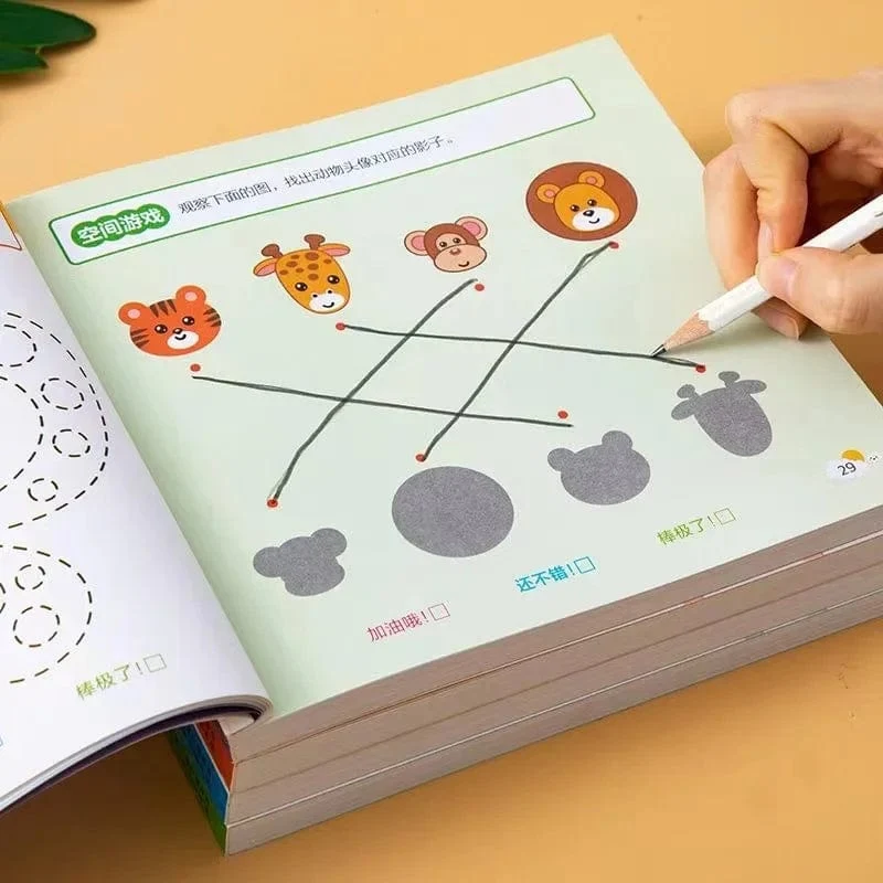 190 Seiten, Mathe-Training, Früherziehungsbuch, Stiftkontrolle, Malen für Kinder, Gehirnentwicklung für Kinder von 2–6 Jahren
