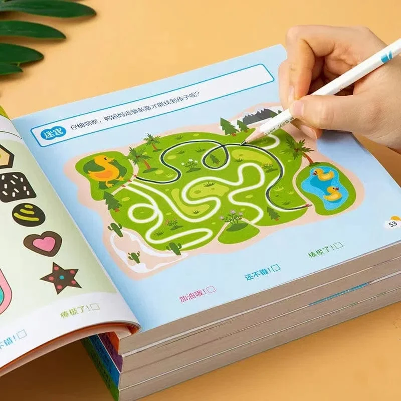 190 Seiten, Mathe-Training, Früherziehungsbuch, Stiftkontrolle, Malen für Kinder, Gehirnentwicklung für Kinder von 2–6 Jahren