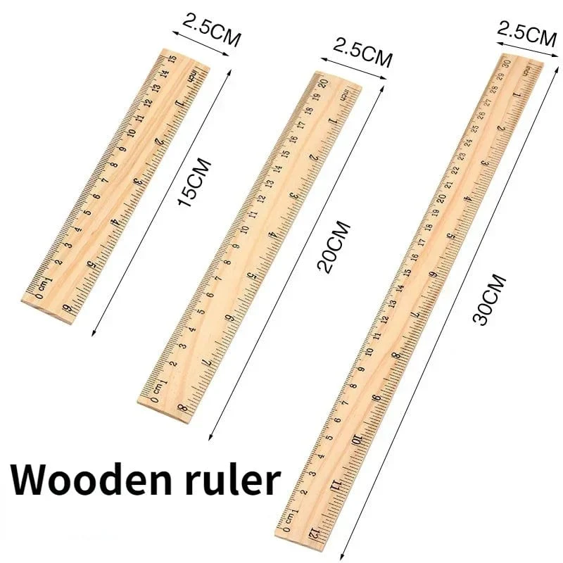 15/20/30cm Holz gerade Lineale Zeichenwerkzeug Schreibtisch Zubehör Student Lehrer Schreibwaren Schule Bürobedarf