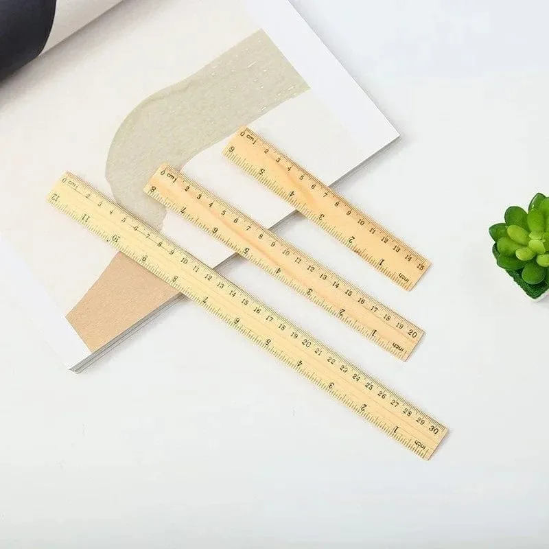 15/20/30cm Holz gerade Lineale Zeichenwerkzeug Schreibtisch Zubehör Student Lehrer Schreibwaren Schule Bürobedarf