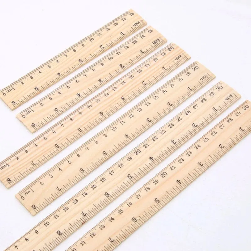 15/20/30cm Holz gerade Lineale Zeichenwerkzeug Schreibtisch Zubehör Student Lehrer Schreibwaren Schule Bürobedarf