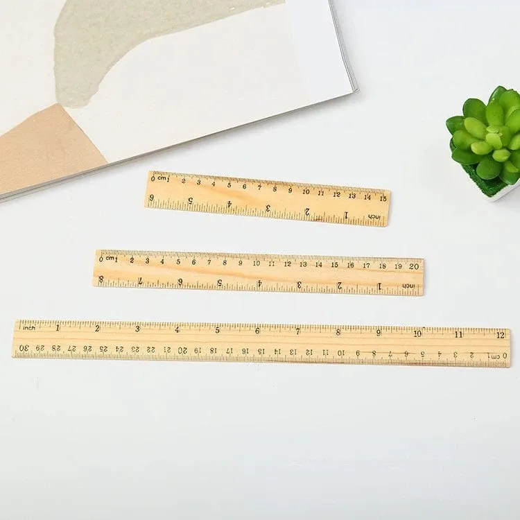 15/20/30cm Holz gerade Lineale Zeichenwerkzeug Schreibtisch Zubehör Student Lehrer Schreibwaren Schule Bürobedarf