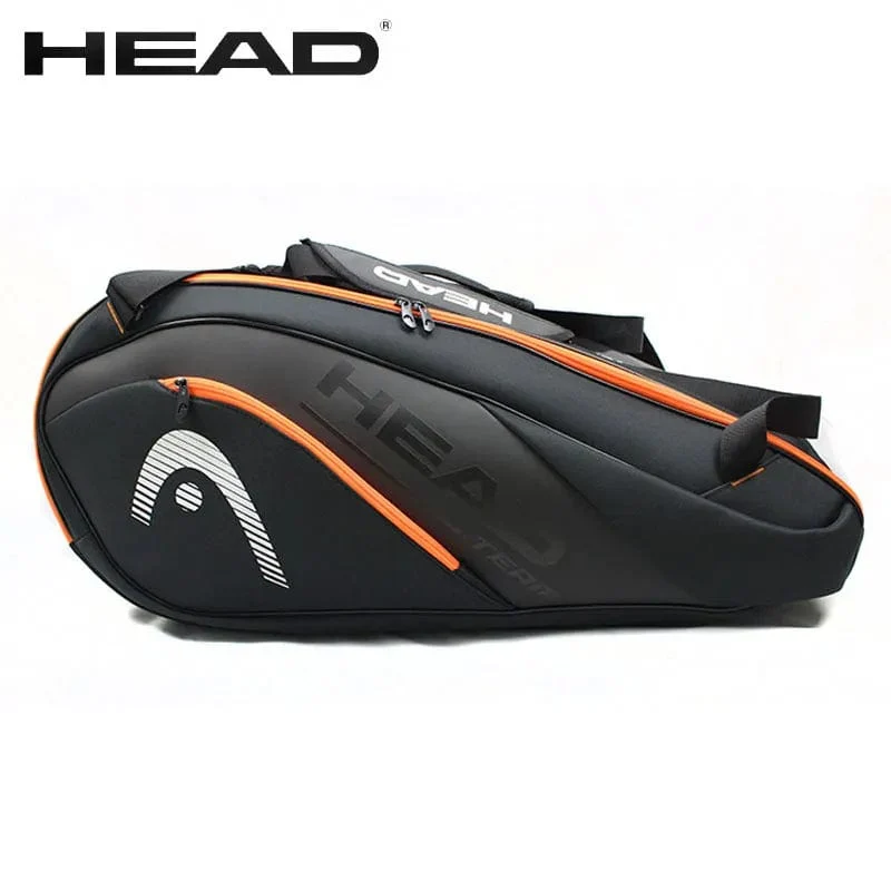 HEAD Tennisschläger-Tasche, 6-teilig, Hartschalen-Sporttasche, großes Fassungsvermögen, 9 Badmintonschläger, Rucksack für Herren und Damen, Tenis, Squash, Padel