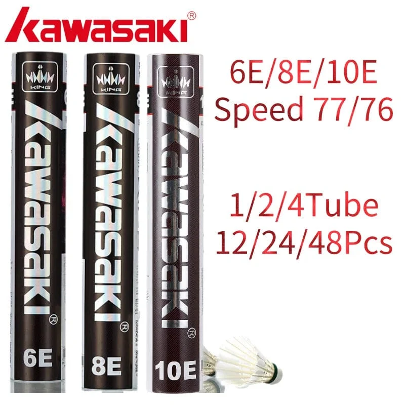Kawasaki Upgrade Feder-Badminton-Federball für Vereine und Trainingsschläger Sport Speed ​​76 77 Langlebiger Badmintonball 6E/8E/10E