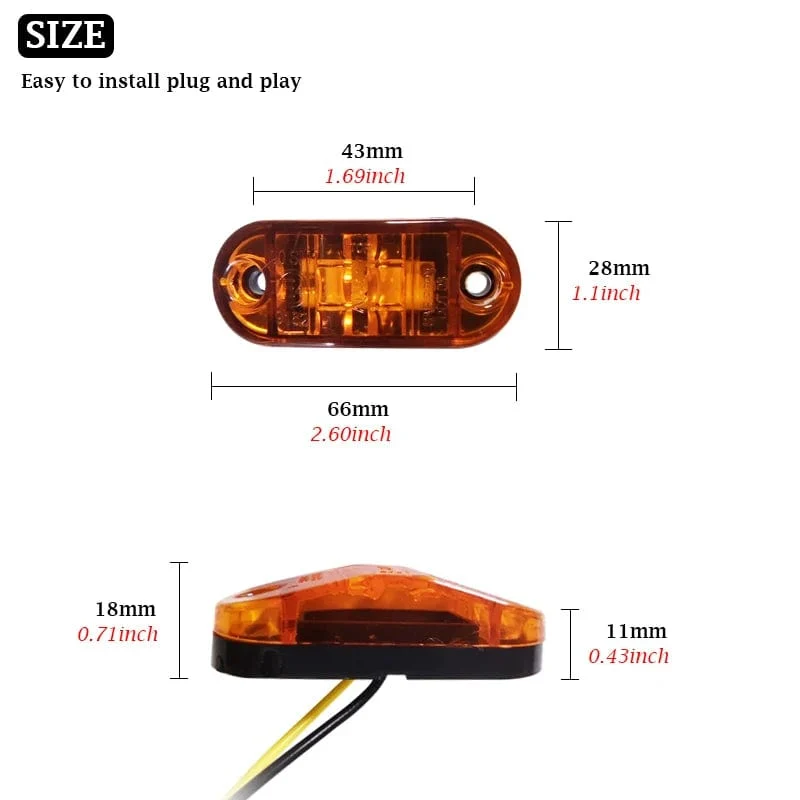 20/10PCS12V 24V LED Seite Marker Lichter Vorne Hinten Freiheit Anzeige Lampe Lkw Zubehör für Scania Anhänger BUS Van Caravan