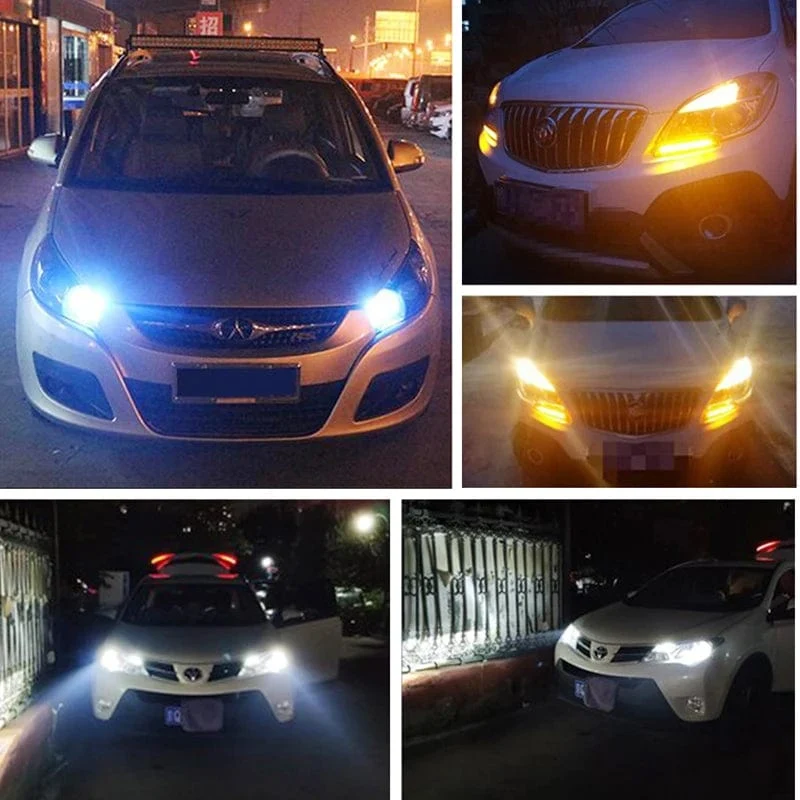 2 stücke Dual Farbe T20 LED 7443 W21/5W Birne 1157 BAY15D P21/5W Led T25 3157 P27/7W Auto DRL Blinker Lampe Auto Lichter Birne Schalter