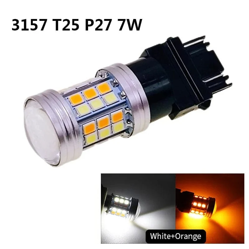 2 stücke Dual Farbe T20 LED 7443 W21/5W Birne 1157 BAY15D P21/5W Led T25 3157 P27/7W Auto DRL Blinker Lampe Auto Lichter Birne Schalter