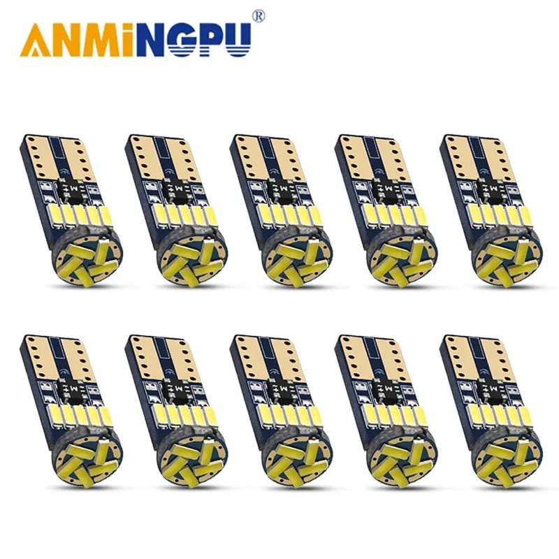 ANMINGPU 2/10PCS Led W5W T10 Auto Led Signal Lampe 501 194 Lampen 4014SMD Umrissleuchten Leseleuchten Innen lichter 6000K 12V