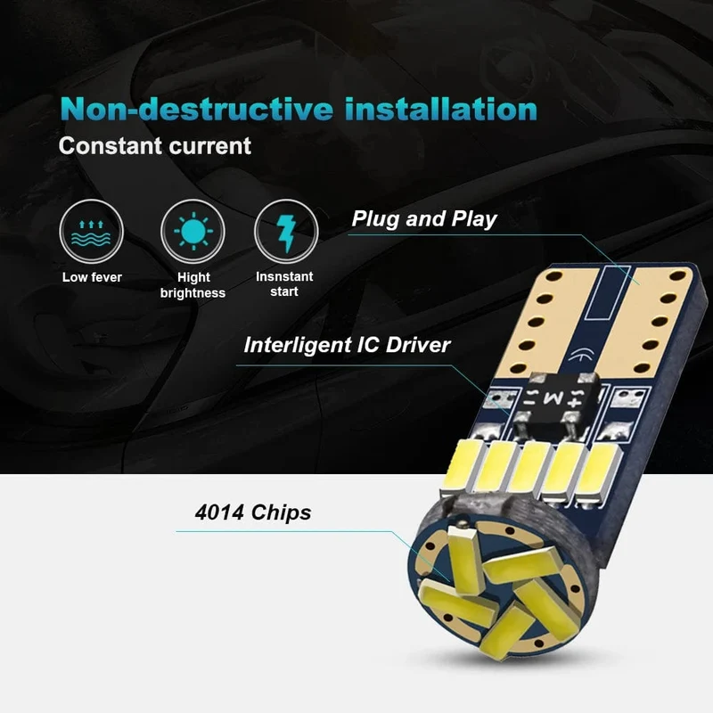 ANMINGPU 2/10PCS Led W5W T10 Auto Led Signal Lampe 501 194 Lampen 4014SMD Umrissleuchten Leseleuchten Innen lichter 6000K 12V