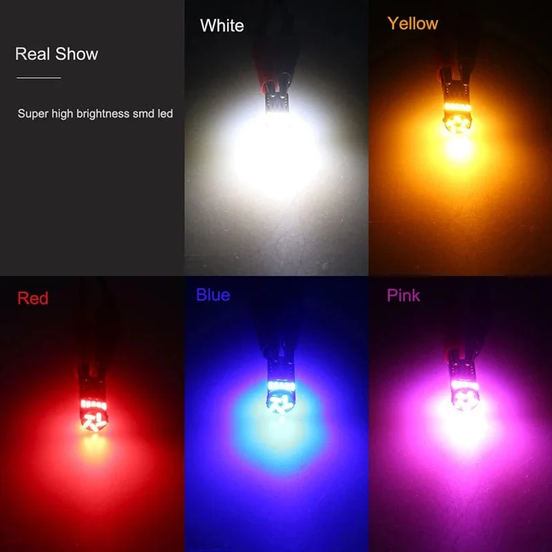 ANMINGPU 2/10PCS Led W5W T10 Auto Led Signal Lampe 501 194 Lampen 4014SMD Umrissleuchten Leseleuchten Innen lichter 6000K 12V