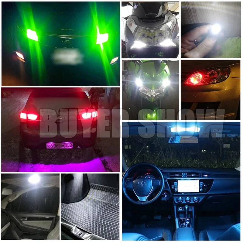 4 Pcs Super Helle T10 LED W5W Auto dome Licht Auto Freiheit Lesen Lampe 12 Fahrzeug Tür Birne Zubehör Weiß rot blau 6000K