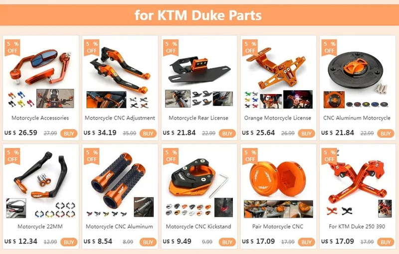 3 stücke Orange Motorrad M10 * 1.25 CNC Spiegel Loch Stecker Schrauben Abdeckkappen Gewinde Adapter Schrauben Für KTM DUKE RC 125 390 200 250 690