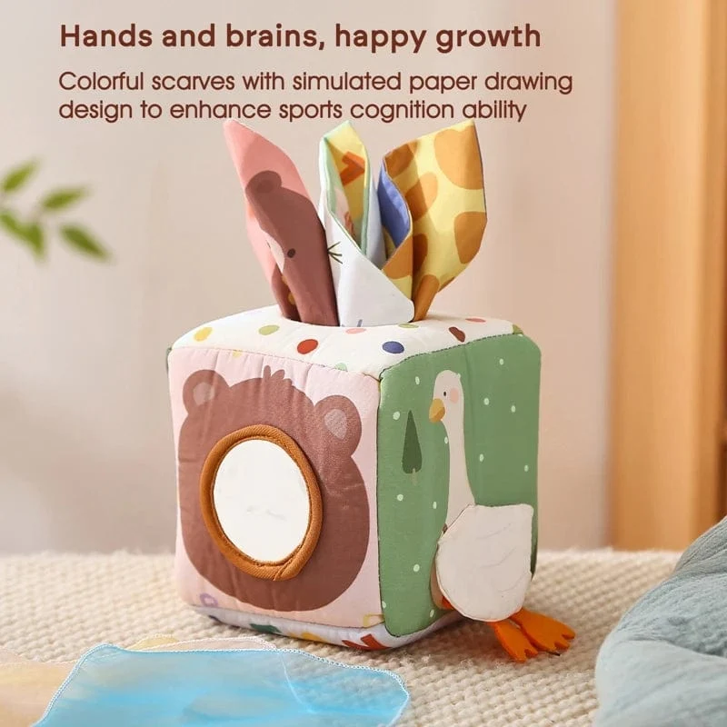 Baby Montessori Spielzeug Magische Taschentuchbox Baumwolle Pädagogische Lernaktivität Sensorisches Spielzeug Für Kinder Fingertraining Beschäftigt Brettspiel