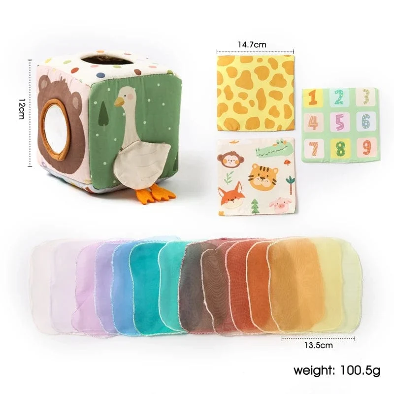 Baby Montessori Spielzeug Magische Taschentuchbox Baumwolle Pädagogische Lernaktivität Sensorisches Spielzeug Für Kinder Fingertraining Beschäftigt Brettspiel
