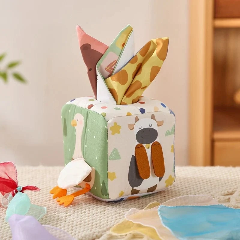 Baby Montessori Spielzeug Magische Taschentuchbox Baumwolle Pädagogische Lernaktivität Sensorisches Spielzeug Für Kinder Fingertraining Beschäftigt Brettspiel