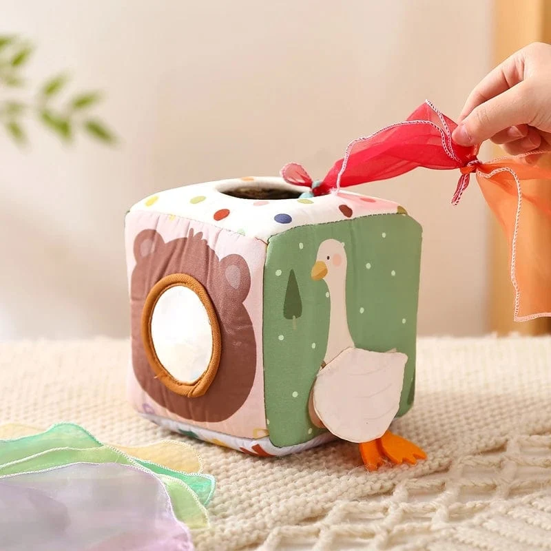 Baby Montessori Spielzeug Magische Taschentuchbox Baumwolle Pädagogische Lernaktivität Sensorisches Spielzeug Für Kinder Fingertraining Beschäftigt Brettspiel