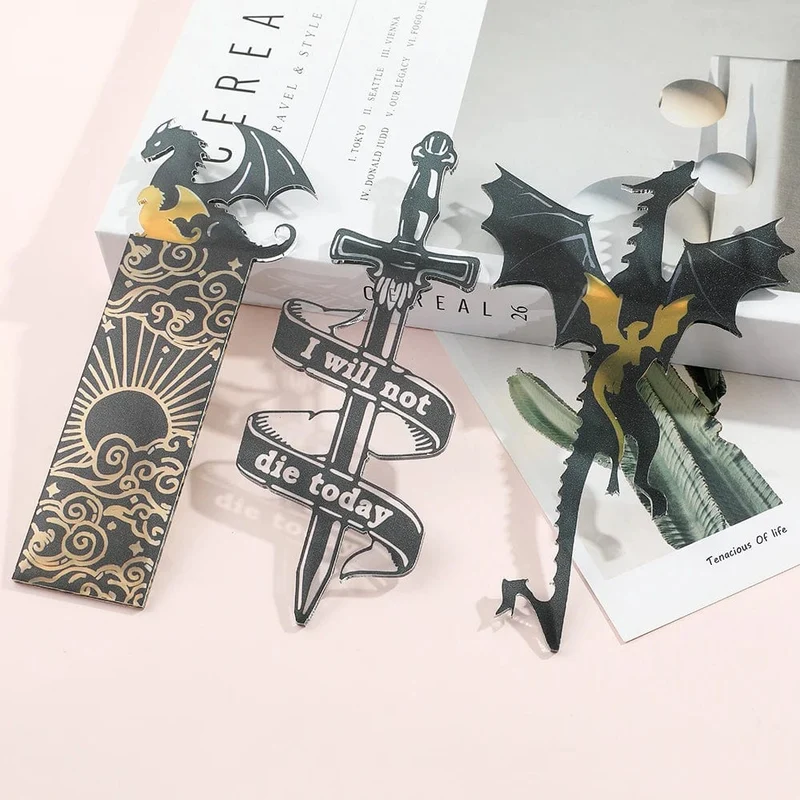 Anime Black Dragon-Lesezeichen, Sammelgeschenk für Buchliebhaber, Acryl-Lesezeichen, Schreibwarenzubehör für Männer, Frauen, Freunde, Lehrer