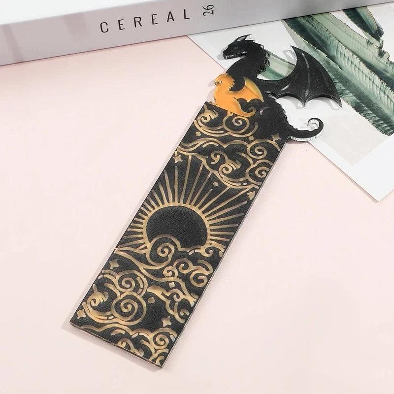 Anime Black Dragon-Lesezeichen, Sammelgeschenk für Buchliebhaber, Acryl-Lesezeichen, Schreibwarenzubehör für Männer, Frauen, Freunde, Lehrer