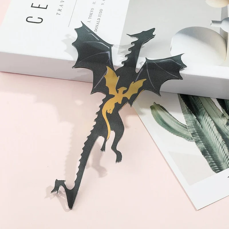 Anime Black Dragon-Lesezeichen, Sammelgeschenk für Buchliebhaber, Acryl-Lesezeichen, Schreibwarenzubehör für Männer, Frauen, Freunde, Lehrer