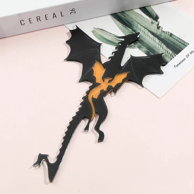 Anime Black Dragon-Lesezeichen, Sammelgeschenk für Buchliebhaber, Acryl-Lesezeichen, Schreibwarenzubehör für Männer, Frauen, Freunde, Lehrer