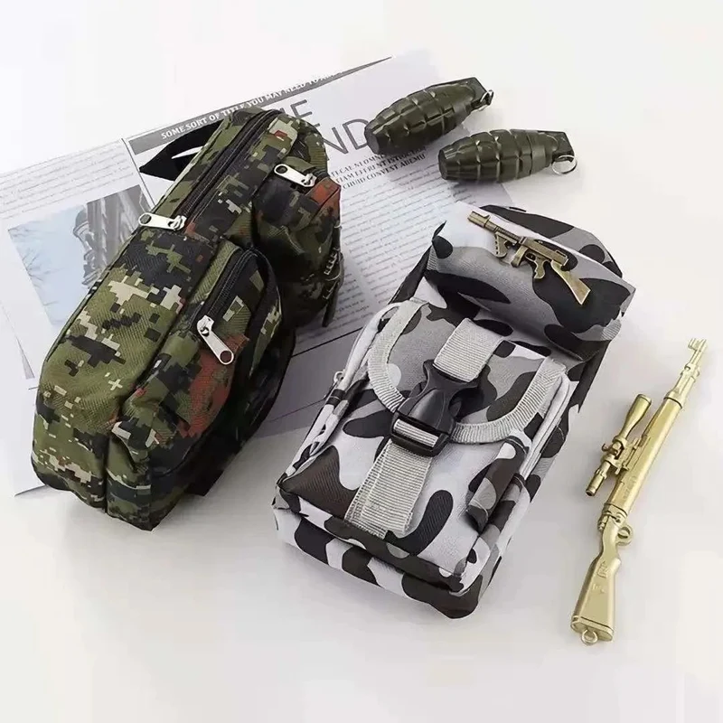 Mini-Schultasche Camouflage-Federmäppchen Aufbewahrungstasche für Schulbedarf Militärrucksack Federmäppchen Federmäppchen für Jungen Federmäppchen für Schüler