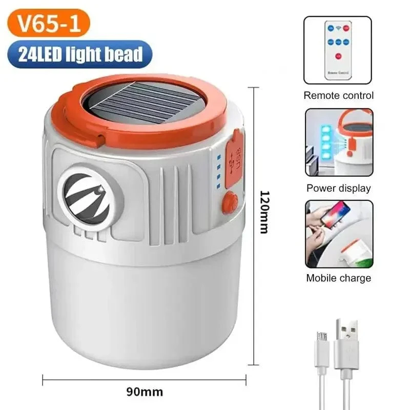 Solar Camping Licht Power Bank LED Camping Laternen 6 Gänge Fernbedienung Wasserdichte Outdoor Zelt Licht Aufladbare Taschenlampe